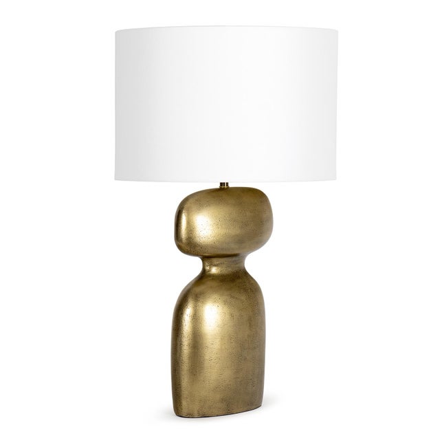 Contemporary Bardot Metal Table Lamp, Brass For Sale - Image 3 of 5