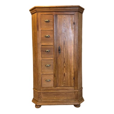 Farmhouse Bread Cabinet in Wood For Sale