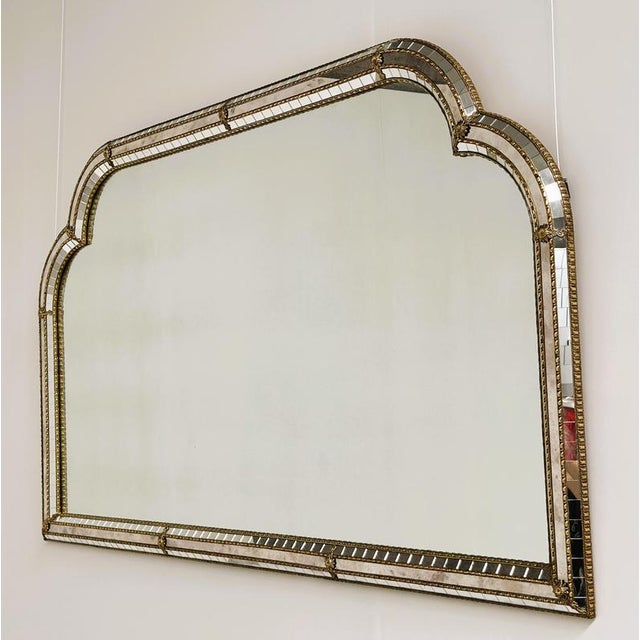 Large Spanish Gilt Brass and Smoked Mirror, 1980s For Sale - Image 5 of 13