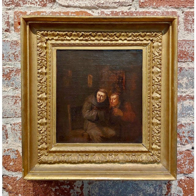 Egbert Van Heemskerck the Younger-Confession to a Monk-18th C. Oil Painting For Sale - Image 11 of 11