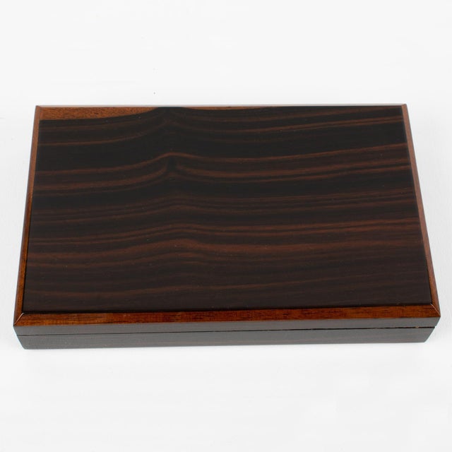 1930s Art Deco Macassar Wood Decorative Lidded Box, circa 1930 For Sale - Image 5 of 12