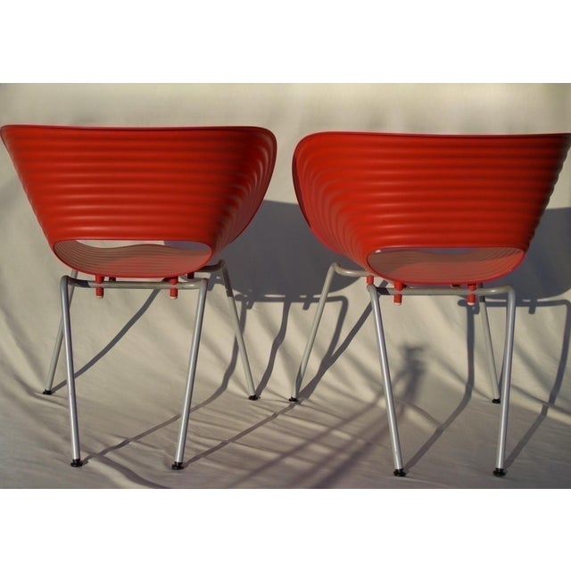 Mid-Century Modern Pair of Vitra “Tom Vac” Chairs by Ron Arad, Red For Sale - Image 3 of 5