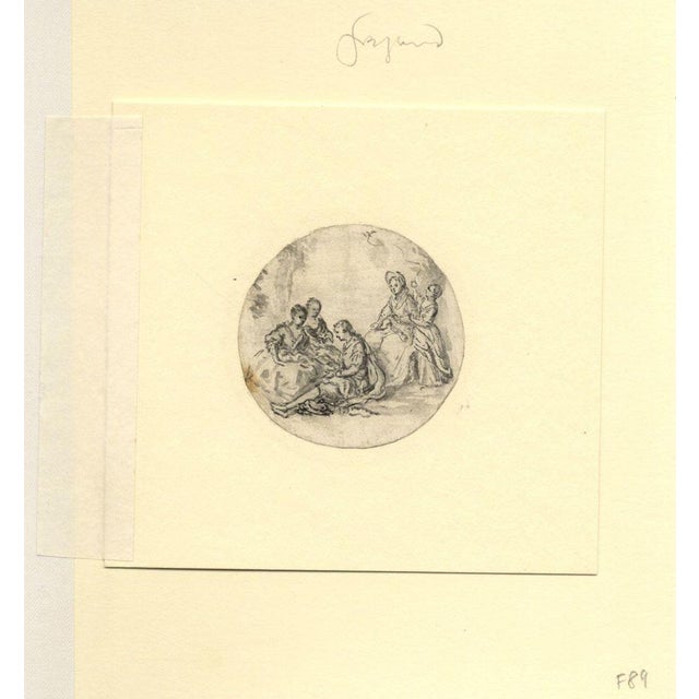 Circle of Jean-Honoré Fragonard, Gathering with Young Lovers, 18th Century, Watercolour, Framed For Sale - Image 4 of 6