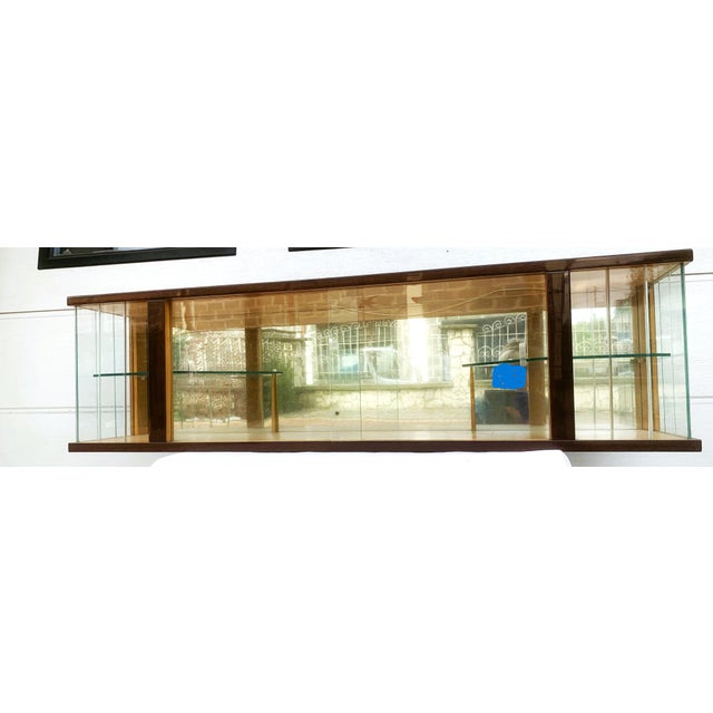 Modern Art Deco Hanging Display Cabinet with Polished Glass and Mirror, 1979 For Sale - Image 3 of 18