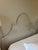 Lucite headboard custom made for a queen bed in mid 2000s. Moroccan style shape adds detail. Excellent condition.