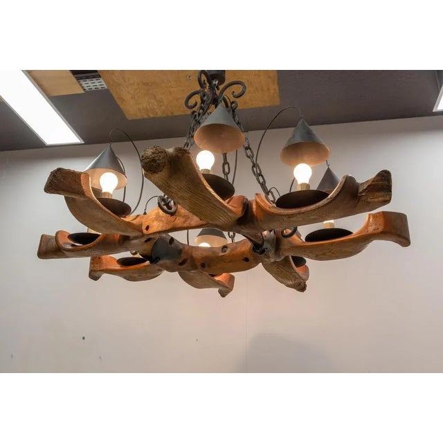Mid-Century French Four Yokes Pendant Light For Sale - Image 6 of 16