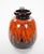 A striking mid-century West German drip lava glazed porcelain vase, beautifully showcasing the bold colors and modernist...