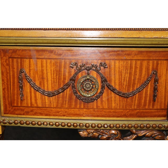 Fantastic Adams Paint Decorated Satinwood and Walnut Sideboard Buffet Circa 1920 For Sale - Image 10 of 12