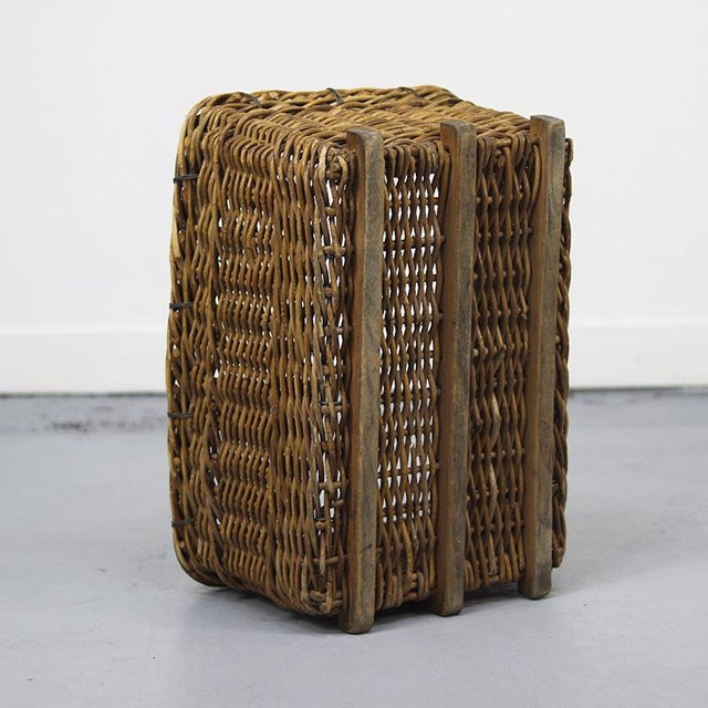 Antique factory basket from the early 20th century, in good condition with minimal signs of wear. Perfect size for storing...
