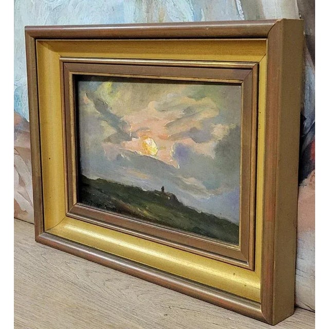 Louis Bissinger, View of Monestel, 1963, Oil on Panel, Framed For Sale - Image 3 of 6