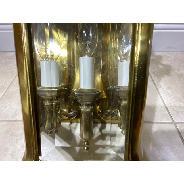 Vintage Solid Brass Wall Sconces / Hall Lanterns by Lamp Art-Italy - a Pair For Sale - Image 14 of 18