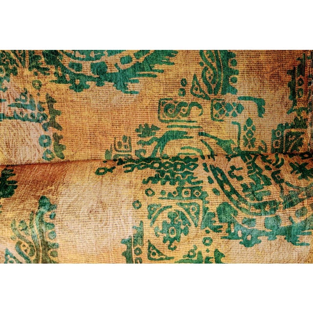 2000 - 2009 Custom Silk Jacquard Roman Shades & Upholstered Cornices (Pair), Attributed to Old World Weavers / Scalamandré, 63" W × 80" H For Sale - Image 5 of 9