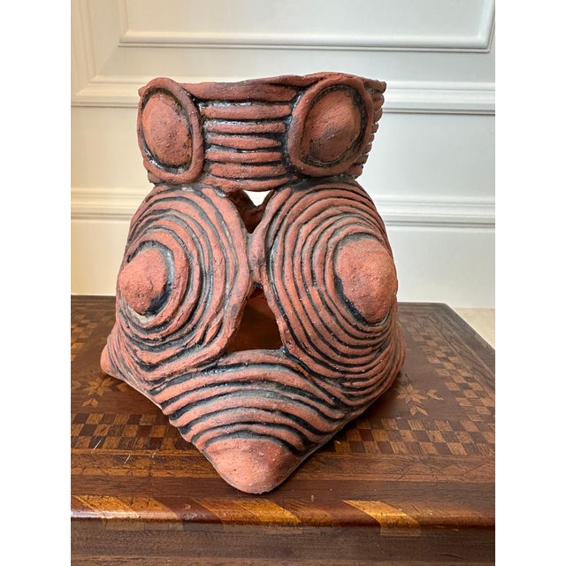 Vintage 1970’s Signed Pierced Terracotta Vessel, For Sale - Image 12 of 12
