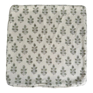 Gp & J Baker for Lee Jofa Poppy Sprig Green and Aqua Patterned Pillow Cover For Sale