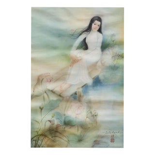 Trần Thị Hiếu Hạnh, Moments of Serenity, Silk, Framed For Sale