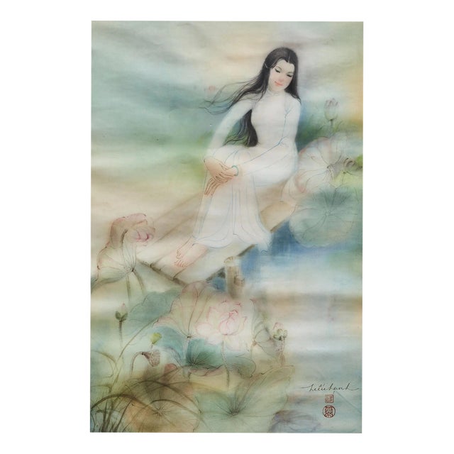 Trần Thị Hiếu Hạnh, Moments of Serenity, Silk, Framed For Sale