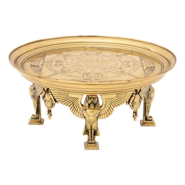 Egyptian Revival Brass Tazza For Sale