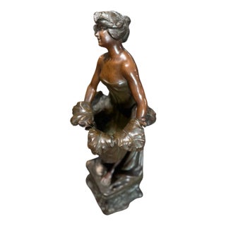 Art Nouveau Terracotta and Bronze Sculpture, 1890s-1910s For Sale