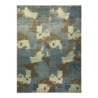 Eclectic Collection Hand-Knotted Area Rug - Light Blue Collection 10' 4" X 13' 9" For Sale