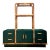 Vintage Wrapped Rattan Etagere and Laminate Credenza For Sale