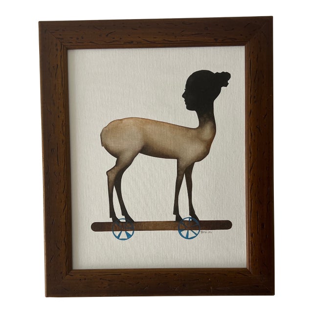 Modern American School Surrealistic Oil on Canvas Made in 2004 Signed Framed For Sale