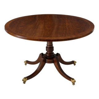 Baker Collector's Edition 48-in Round Inlaid Pedestal Table For Sale