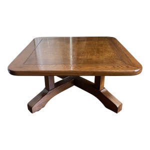 1980s Vintage Burlwood and Fruitwood Coffee Table