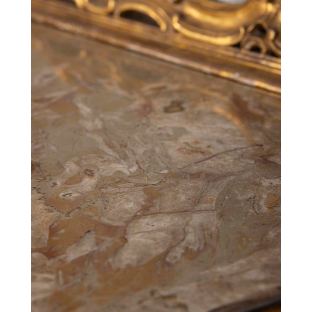 Rococo Antique Console Table with Mirror in Decorated Wood, 1890s For Sale - Image 3 of 18