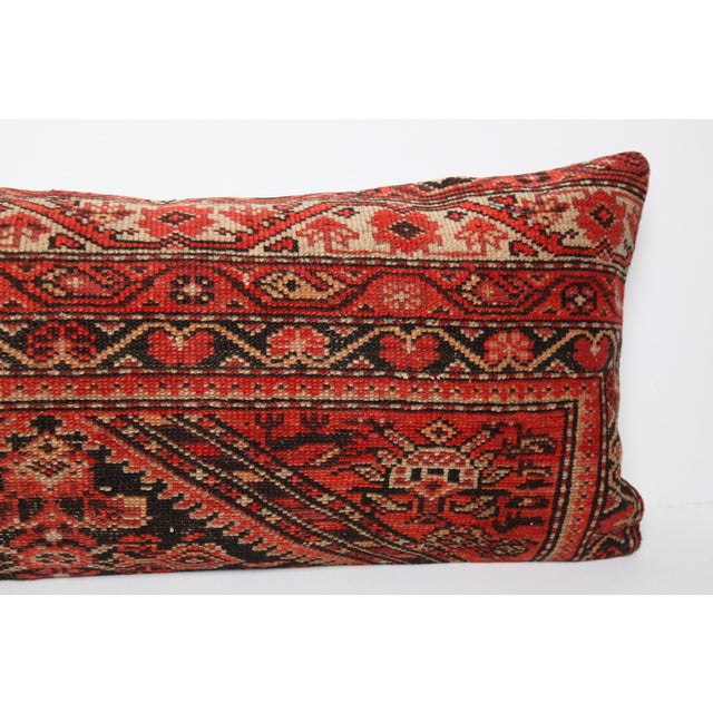 Handwoven Made From Antique Persian Ferehan Rug Lumbar Pillow Cover -16'' X 41'' For Sale In Tampa - Image 6 of 10