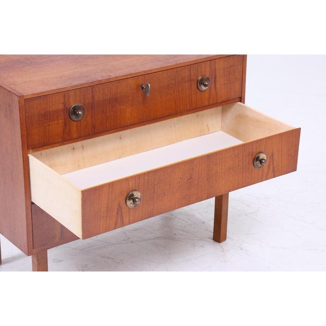 Brown Mid-Century Teak Chest of Drawers For Sale - Image 8 of 11