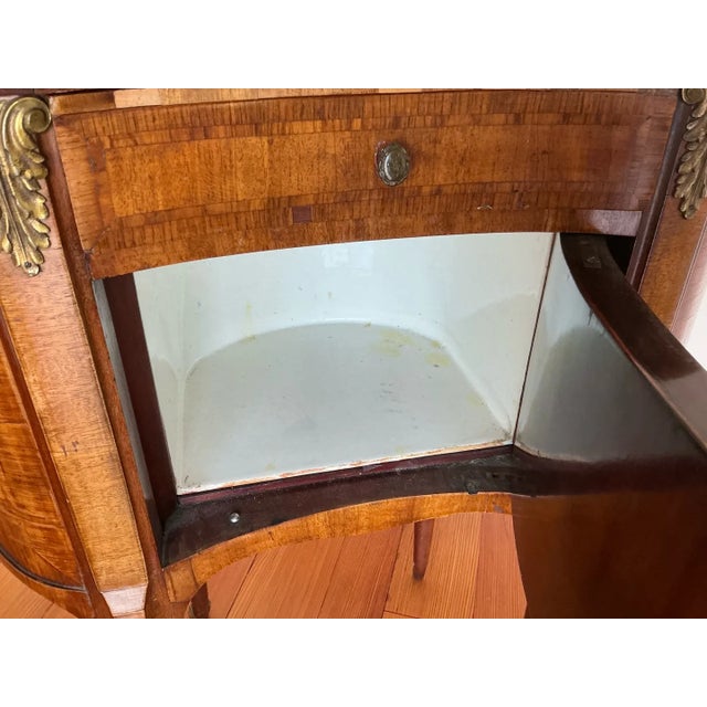 Brown Antique French Louis XVI Style Kidney Shaped Marble Top Salon Table For Sale - Image 8 of 10