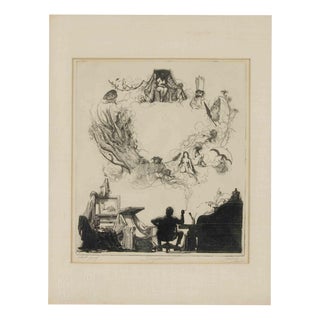 Sheldon Fink, Nude, Daydreams, 1965, Etching For Sale