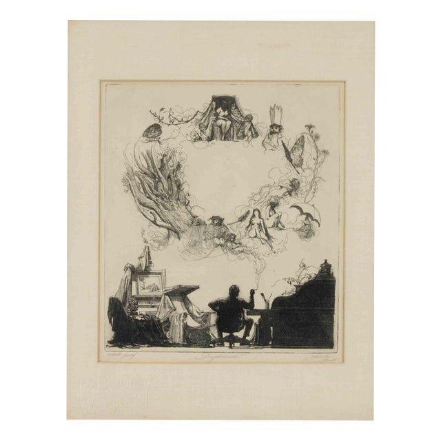 Sheldon Fink, Nude, Daydreams, 1965, Etching For Sale