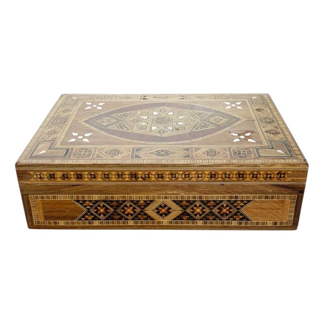 Large Wood Marquetry Box, France, 1970s For Sale