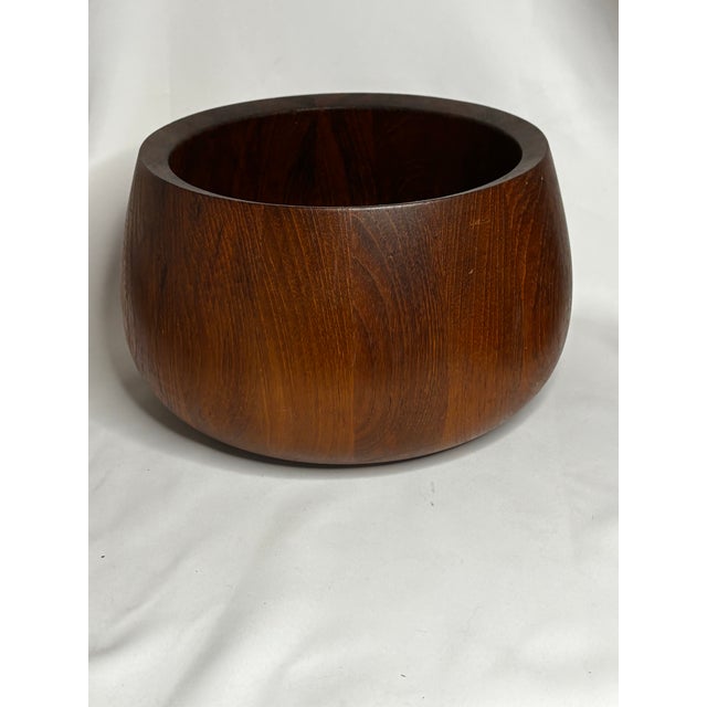 A substantial teak salad bowl designed by Jens Harald Quistgaard for Dansk Designs and made in Denmark. Its sculptural...