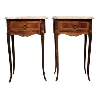 Small Louis XV Style Marquetry Display Tables, Set of 2 For Sale