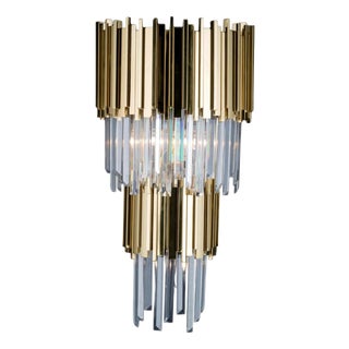 Collection Jupiter Wall Lamp in Metal and Crystal by Jago For Sale