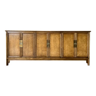Hollywood Regency Burlwood and Brass Mastercraft - Style Sideboard For Sale
