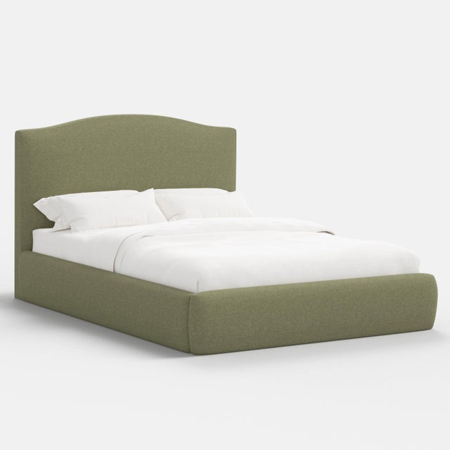 Camille Laurel Linen Blend Platform Bed, Full/Double For Sale