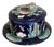 Forester Antique Cobalt Lidded Butter Dish With Bird For Sale