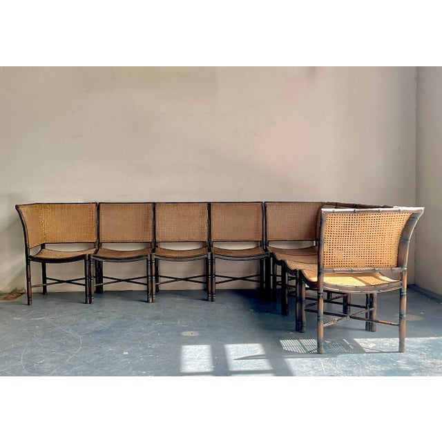 Vintage Boho Cane Sectional Sofa After Palecek For Sale - Image 10 of 10