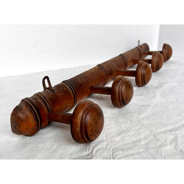 Early 1900s French Faux Bamboo Five Peg Coat/Hat Rack For Sale - Image 13 of 16