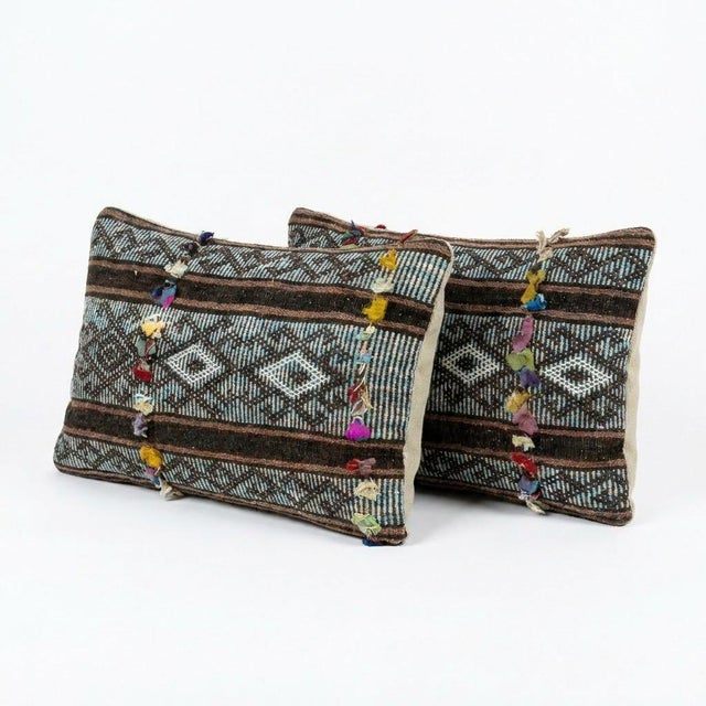 This beautiful 15'' x 24'' Turkish Kilim pillow cover set was made from authentic handwoven flatweave kilim. The...
