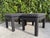 Late 20th Century Vintage Parsons Style Black Upholstered Ottomans With Geometric Dash Fabric, a Pair For Sale - Image 5 of 11