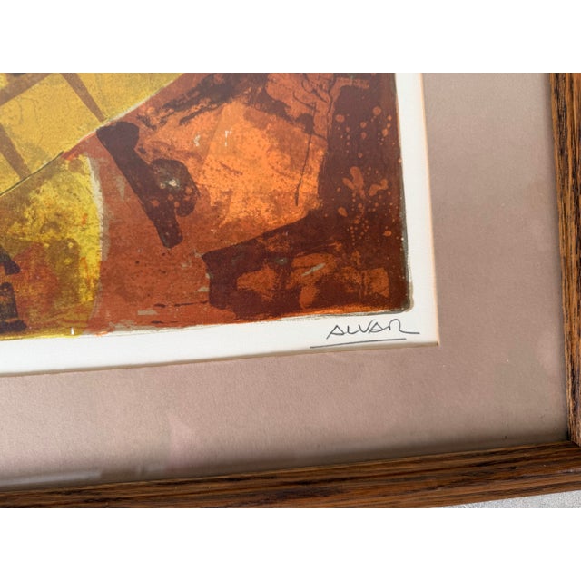 Brown Vintage Alvar Sunol Hand Signed Limited Edition Lithograph 199/275 For Sale - Image 8 of 12