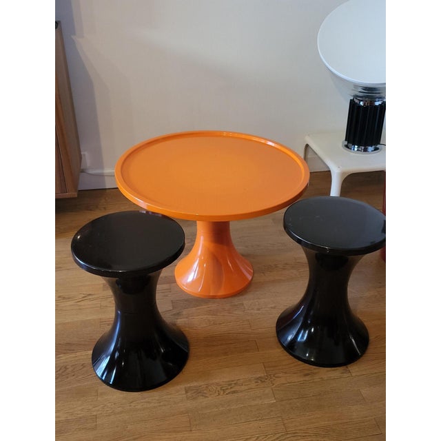 Tam Tam Table and Stool Set by Henry Massonnet for Stamp Nurieux, 1950s, Set of 3 For Sale - Image 13 of 13