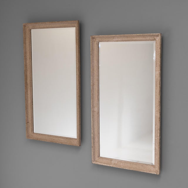 Pair of mid 20th century French picture frames fitted with bevelled mirror glass. France circa 1950.