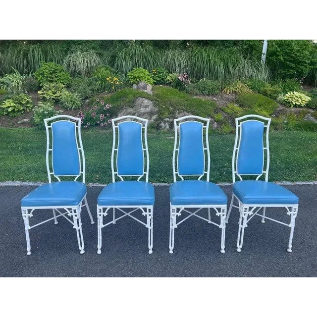 1970s White Chinese Chippendale Bamboo Patio Set by Kessler For Sale - Image 5 of 18