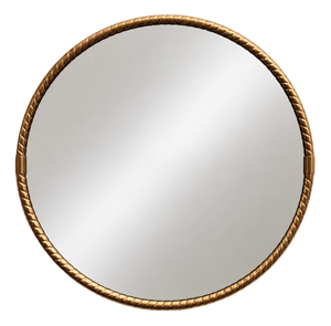 Hollywood Regency Round Wall Mirror in a Brass Frame, 1970s