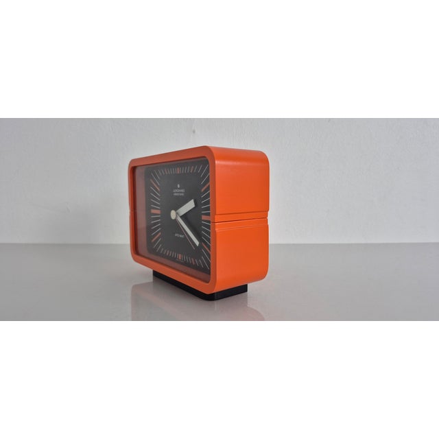 1970s Orange Ato-Mat Table Clock from Junghans for Olympia, 1970s For Sale - Image 5 of 18